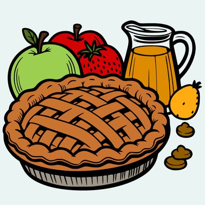 a pie of food