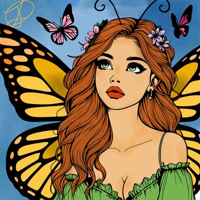 butterfly fairy realistic girl
