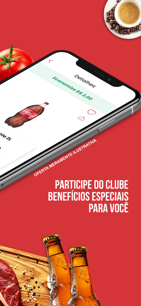 Primor Supermercado - Primor Supermercado app interface showing exclusive loyalty club benefits and discounts
