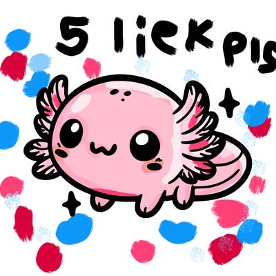 cute easy baby axolotl