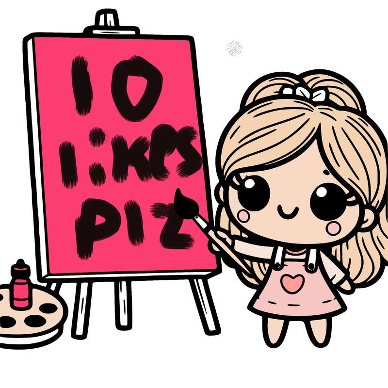 blank canvas with a girl painting on it