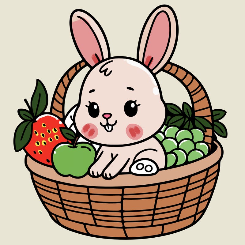 bunny in a fruit basket