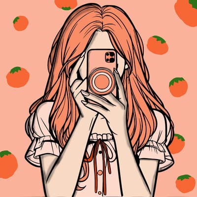 a realistic girl holding her phone taking pictures