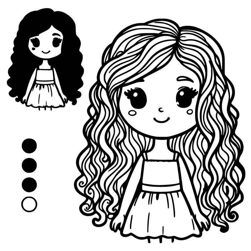 girl with  long curly brown hair