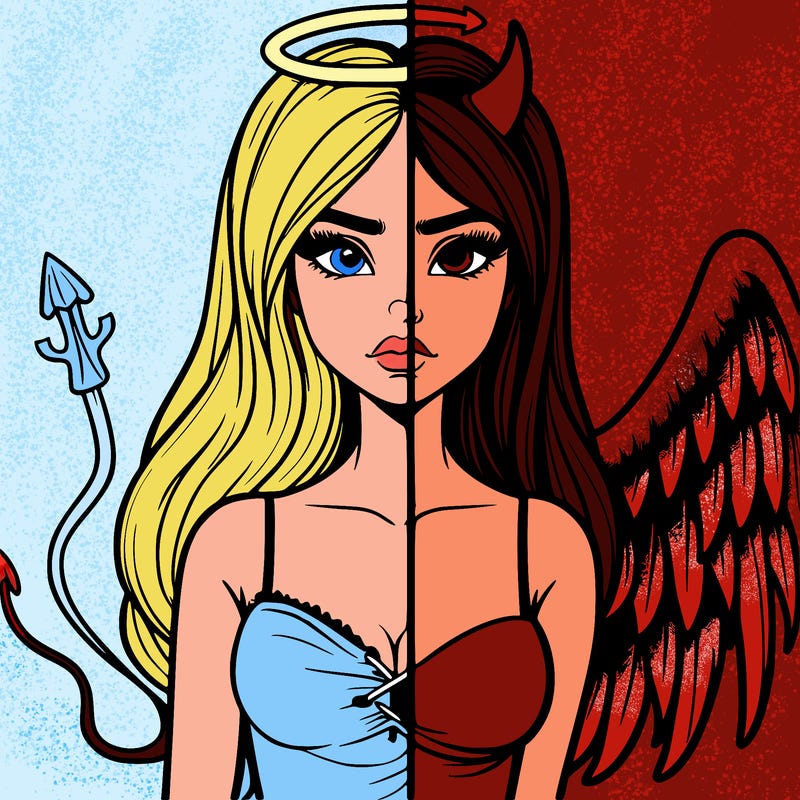 devil vs angel realistic girl