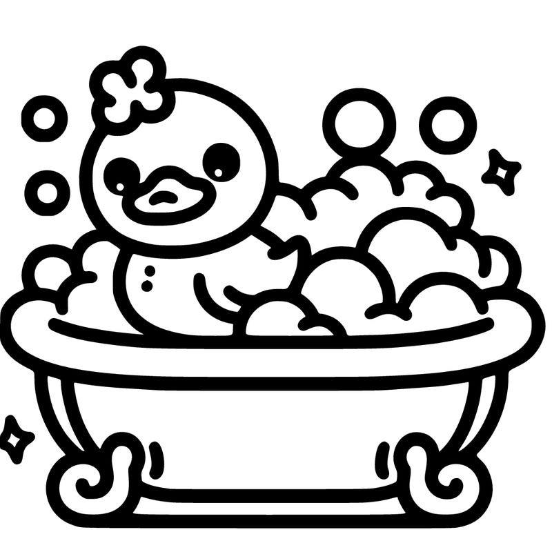 bubble bath with rubber ducky