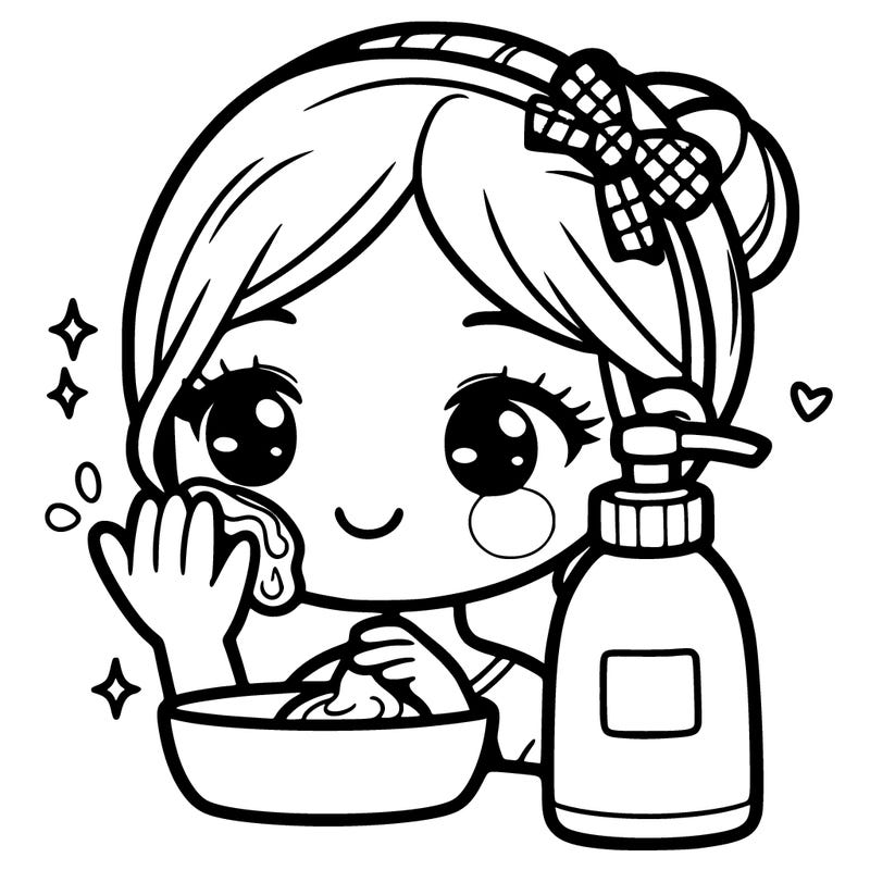 girl doing skincare