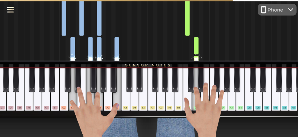 Pianist Master - Virtual piano keyboard with 3D hands playing along to falling musical note bars