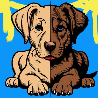 realistic dog split picture