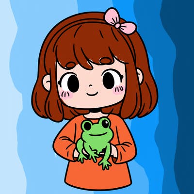 girl holding frog
