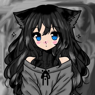 cute anime girl with cat ears