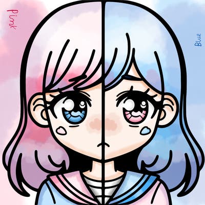 a split of a girl