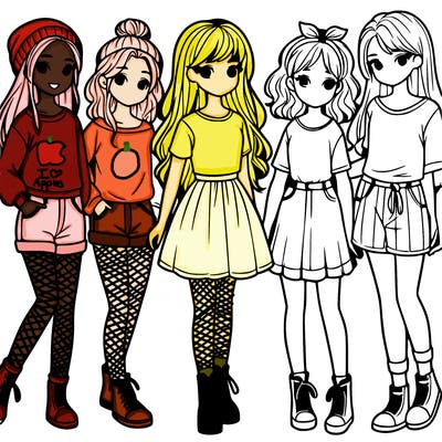 a group of five girls