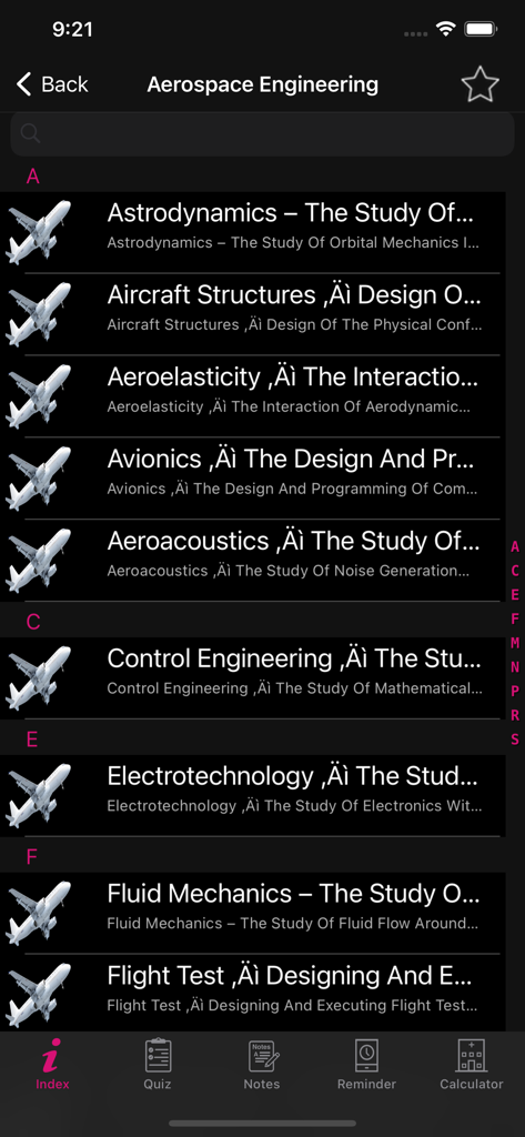 ADP- Aviation Dictionary Prem - A list of aerospace engineering terms and definitions within the Aviation Dictionary app.