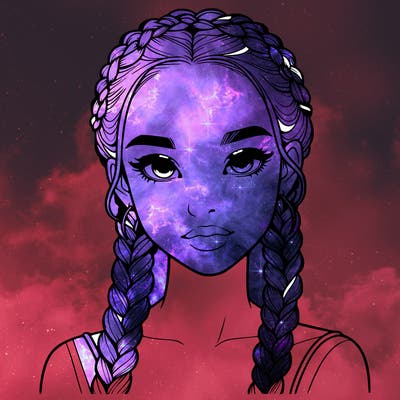 realistic girl with braids
