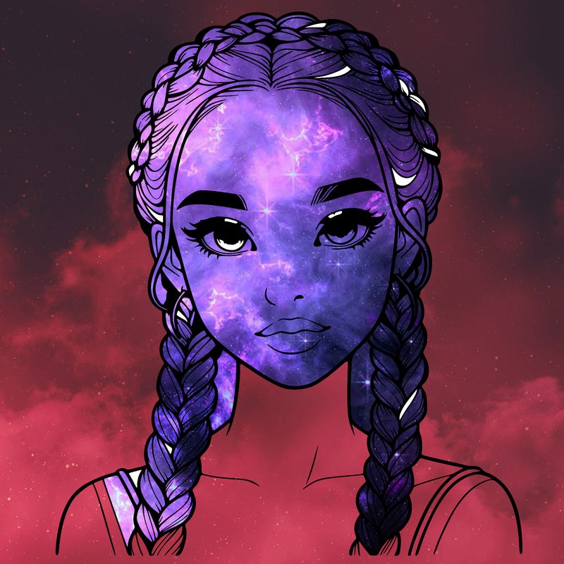 realistic girl with braids