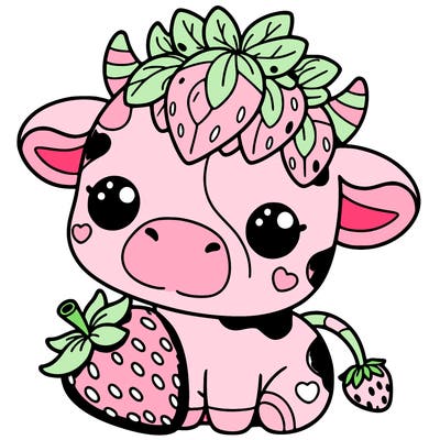 cute strawberry cow