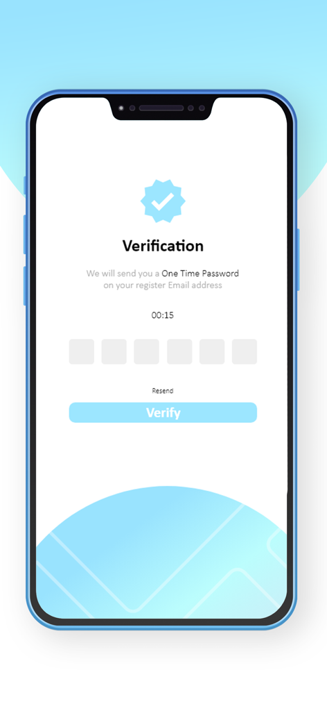 Call AI - Pantalla de verificación de la aplicación móvil Call AI con entrada de contraseña de un solo uso