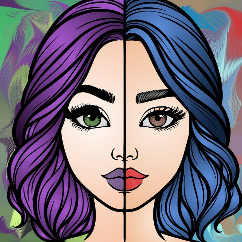 realistic girl split half