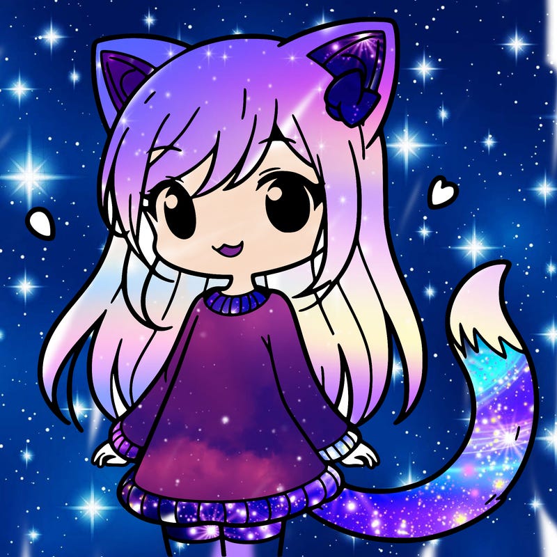 girl with cat ears and tail