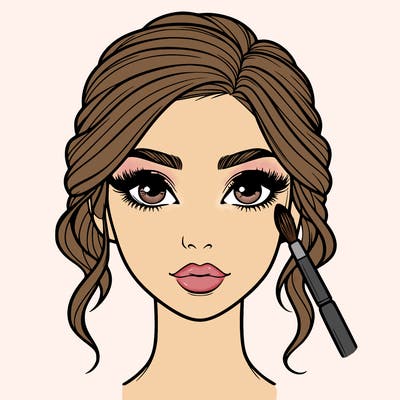 realistic person with makeup