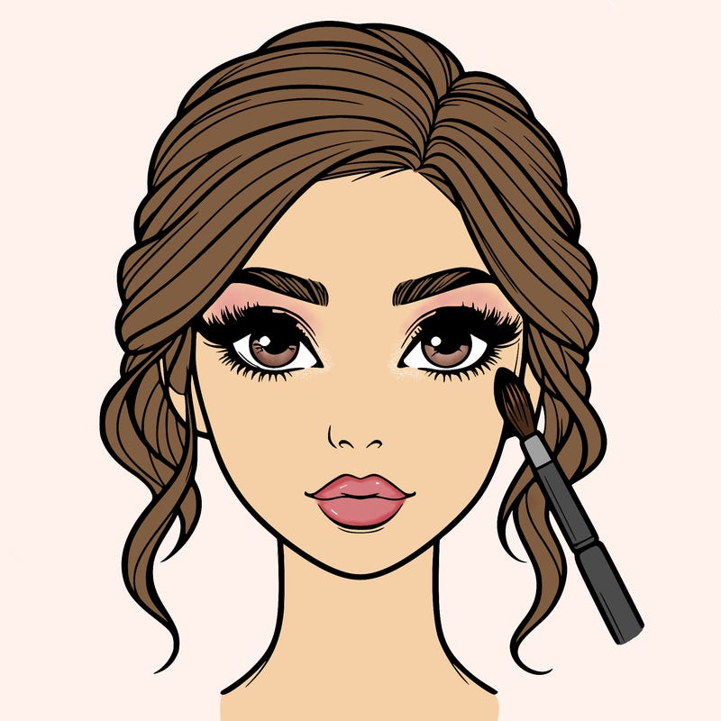 realistic person with makeup