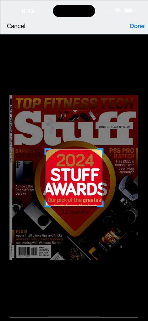 Copertina di Stuff Magazine che evidenzia i Stuff Awards 2024 e la tecnologia del fitness.