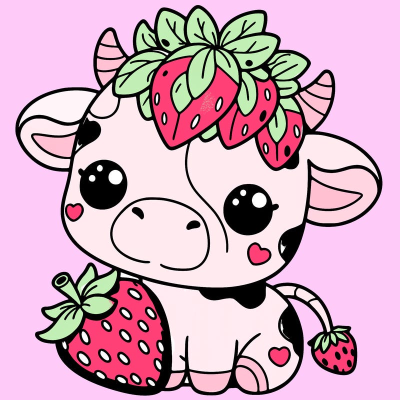 cute strawberry cow