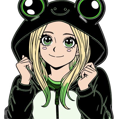 teen girl in a frog onesie