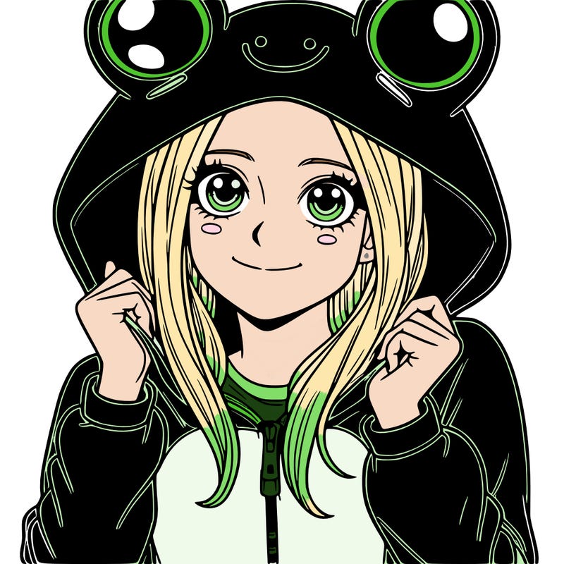 teen girl in a frog onesie