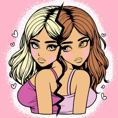 realistic girl split