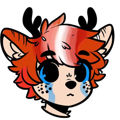 a humanoid deer with soft fluffy ears