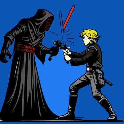 darth vader fighting his son in star wars