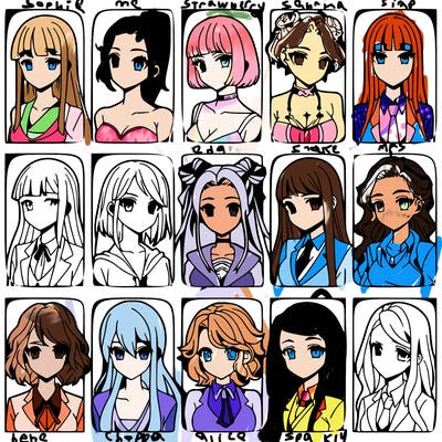 girls that look diffrent anime