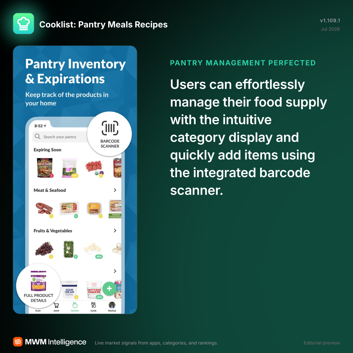 Cooklist: Pantry Meals Recipes - Food & Drink App | MWM