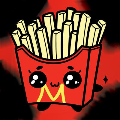 a cute. french fries