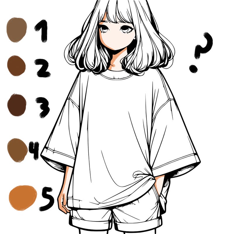 realistic girl with big t shirt and shorts