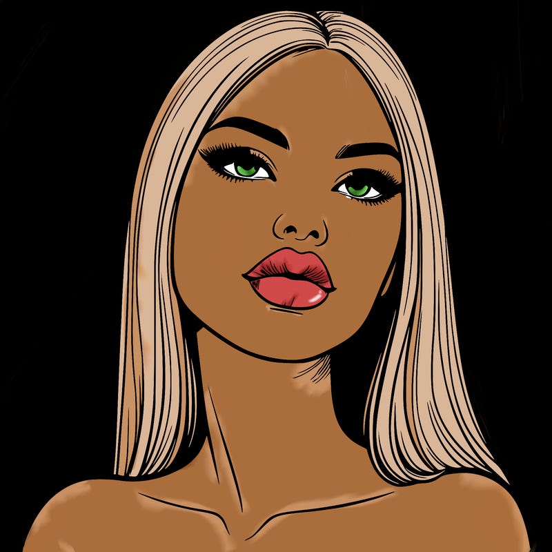 realistic woman with full lips