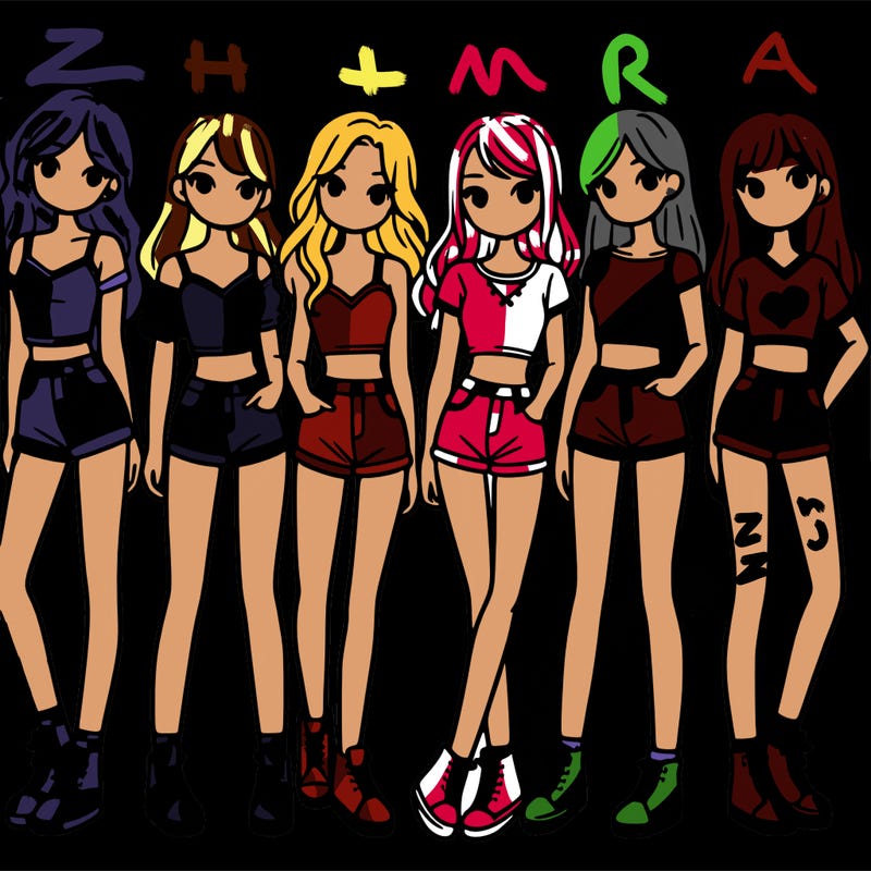 a group of girls wearing crop tops and shorts