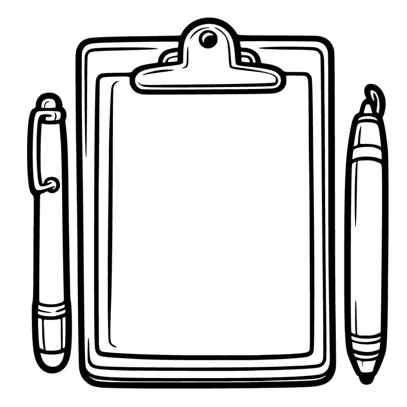 blank clip board with pen