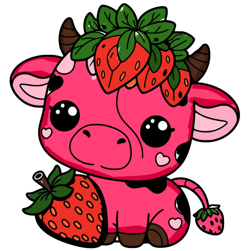 cute strawberry cow