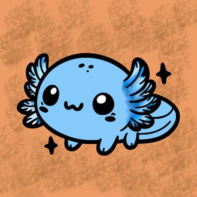 cute easy baby axolotl