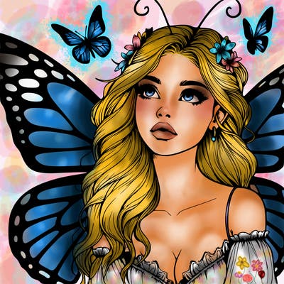 butterfly fairy realistic girl