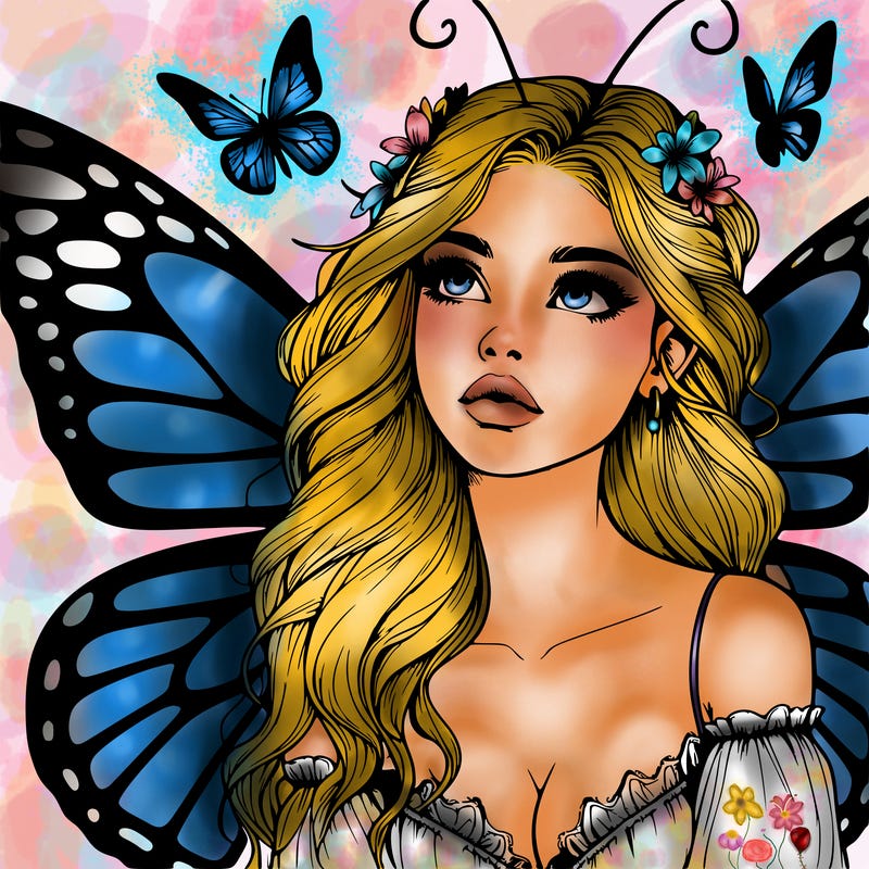 butterfly fairy realistic girl