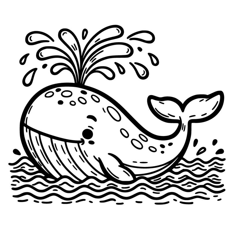 whale in its habitat throwing water