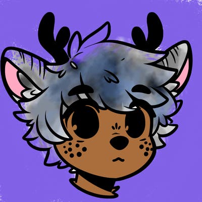 a humanoid deer with soft fluffy ears
