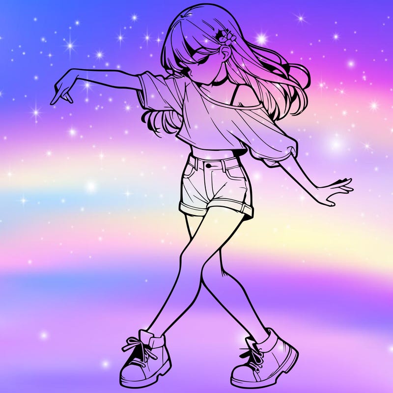 realistic girl danceing