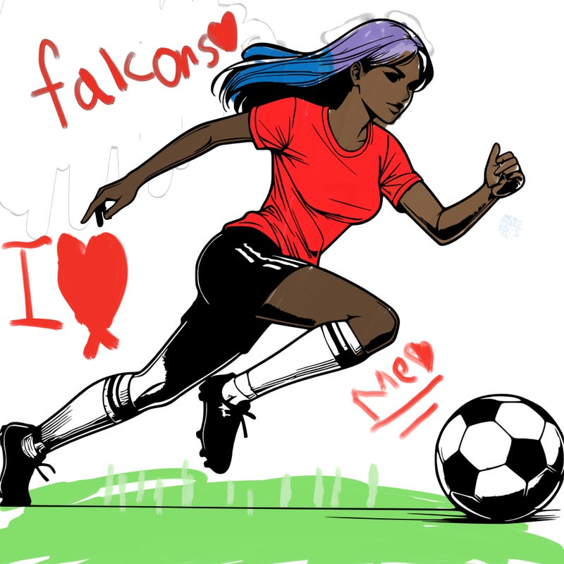 realistic woman playing soccer