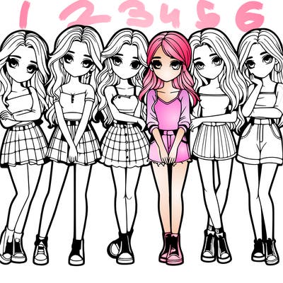 a group of girls realistic