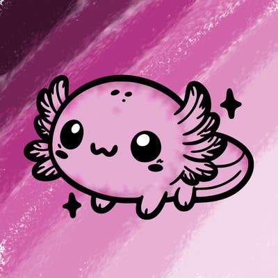 cute easy baby axolotl